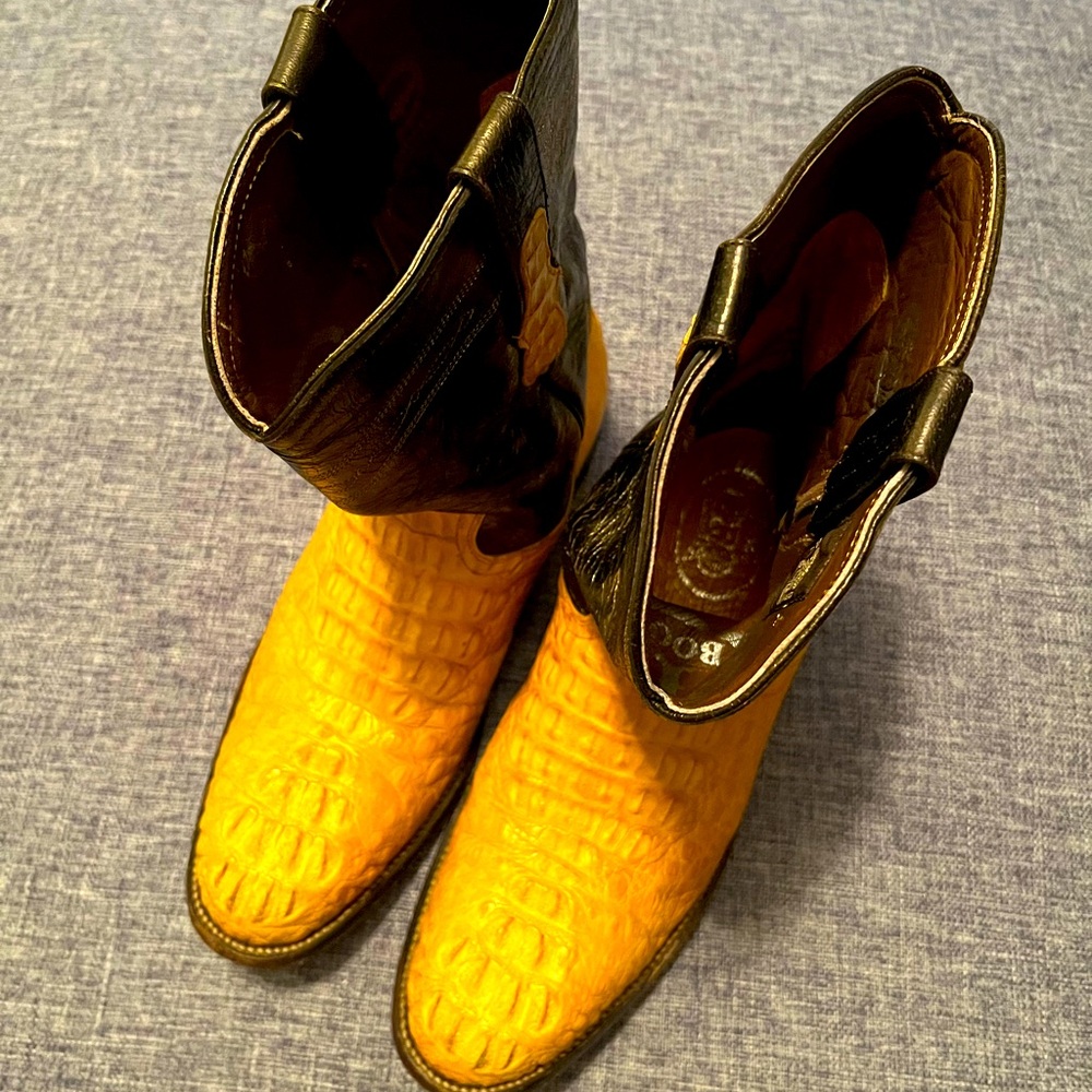 Dos de Oro Genuine Exotic Western Cowboy pointed Toe Boot Size 9.5